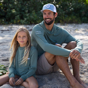 Burgee Co. Hooded Bamboo Sunshirt - Blue Agave